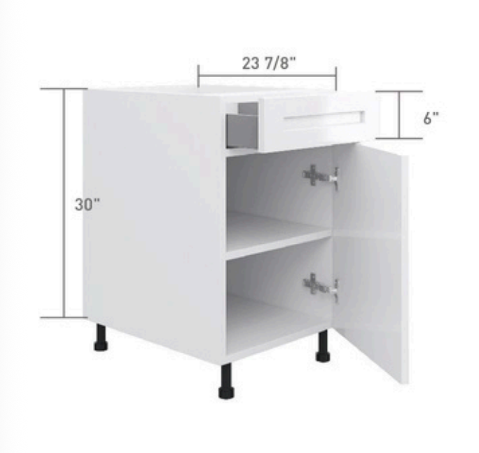 Bas 1 Tiroir et 1 Porte 12" à 21"
