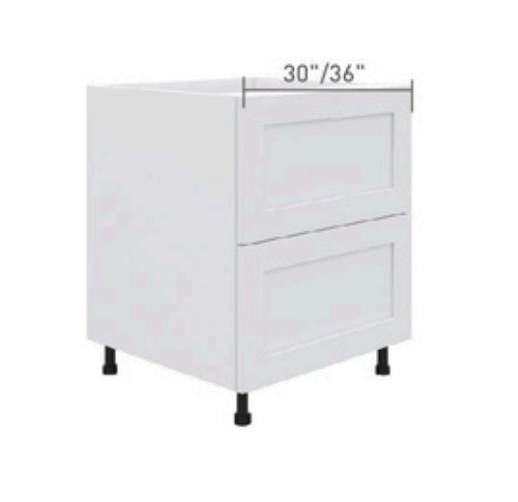 Bas 2 tiroirs 30" à 36"