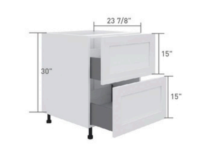 Bas 2 tiroirs 30" à 36"