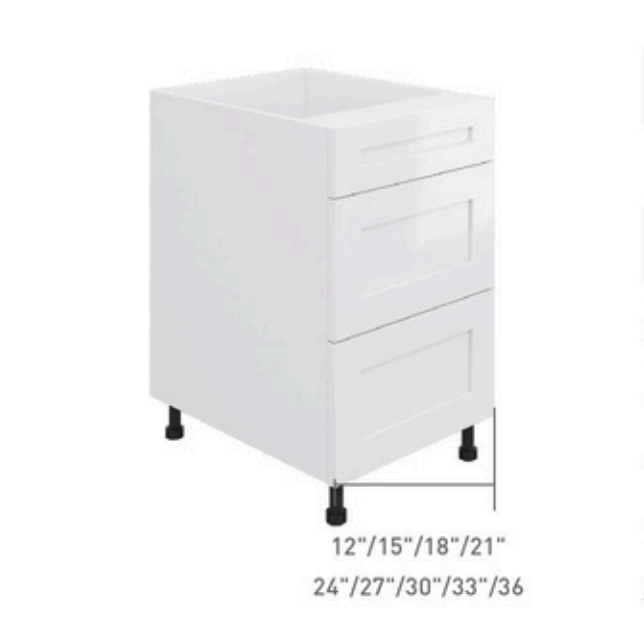 Bas 3 tiroirs 30" à 36" (groupe 2)