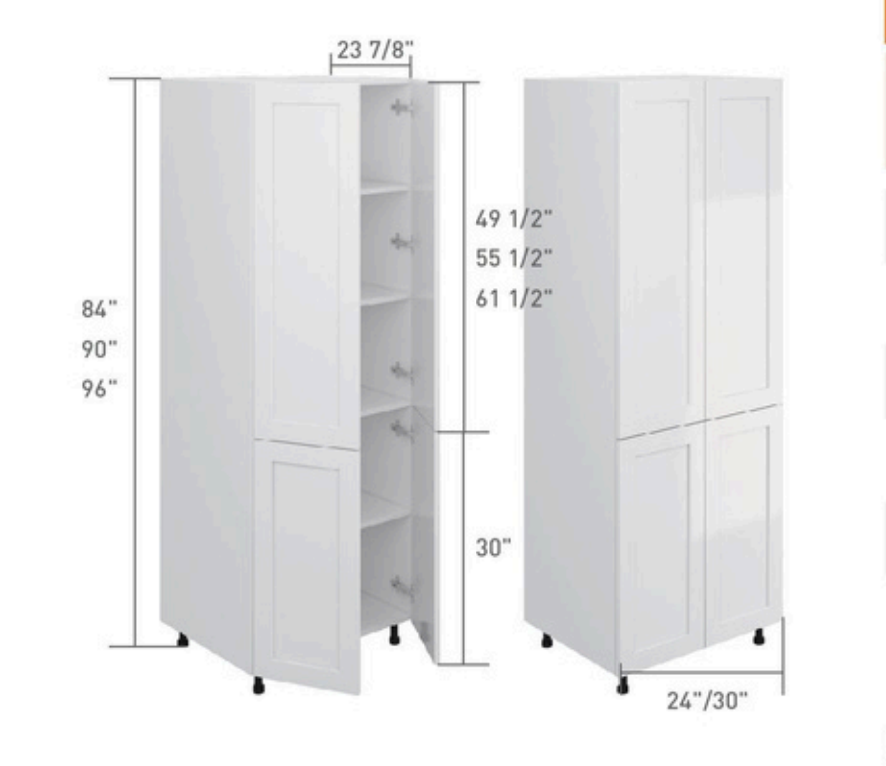 Garde manger 2 portes 24" à 30"