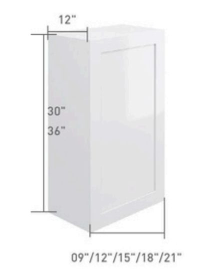 Mural 1 Porte, Hauteur 30 pouces 9" à 21"