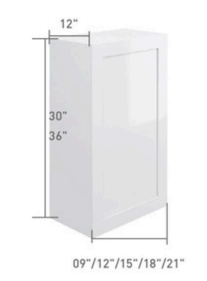 Mural 1 Porte, Hauteur 36 pouces 9" à 21"