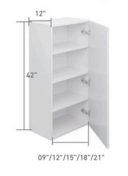 Mural 1 Porte, Hauteur 42 pouces 9" à 21"